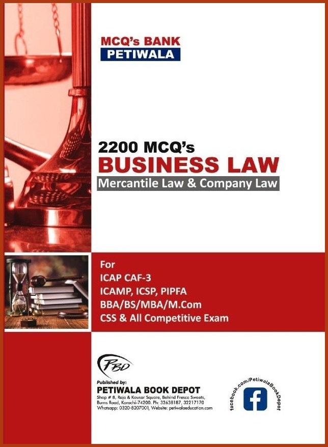 2200 MCQ's on Business Law (4S Petiwala)