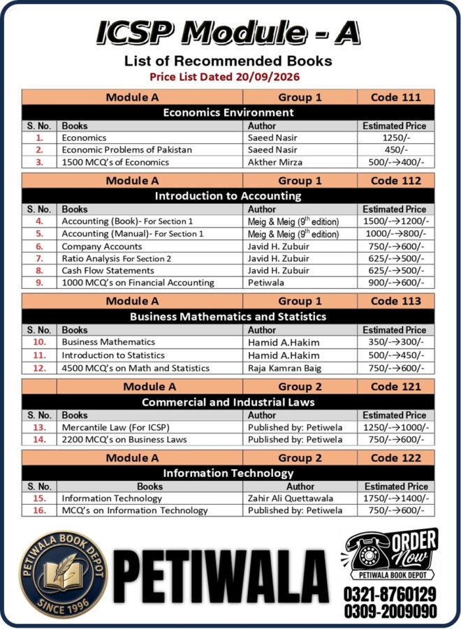 ICSP Exam Book List Module-A