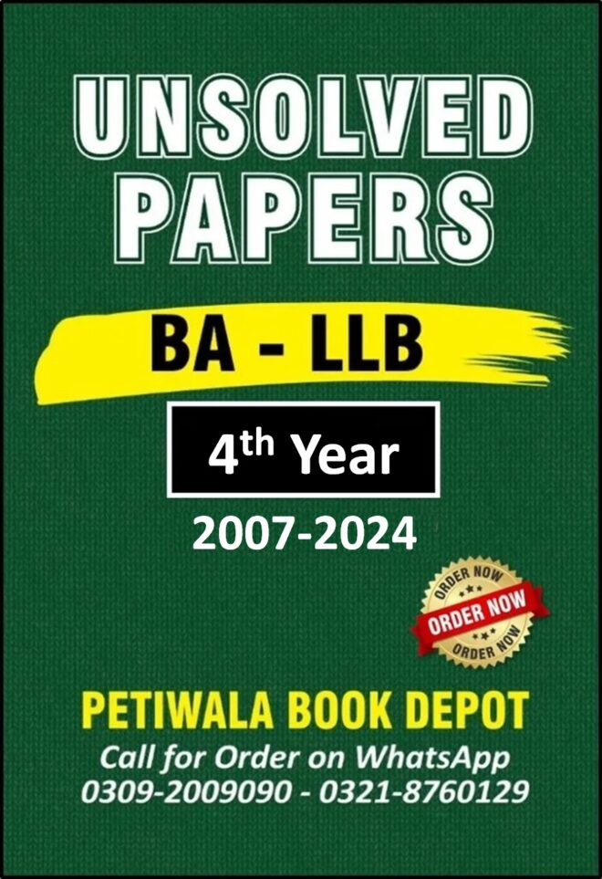 LLB (4th Year) Unsolved Papers 1997-2024